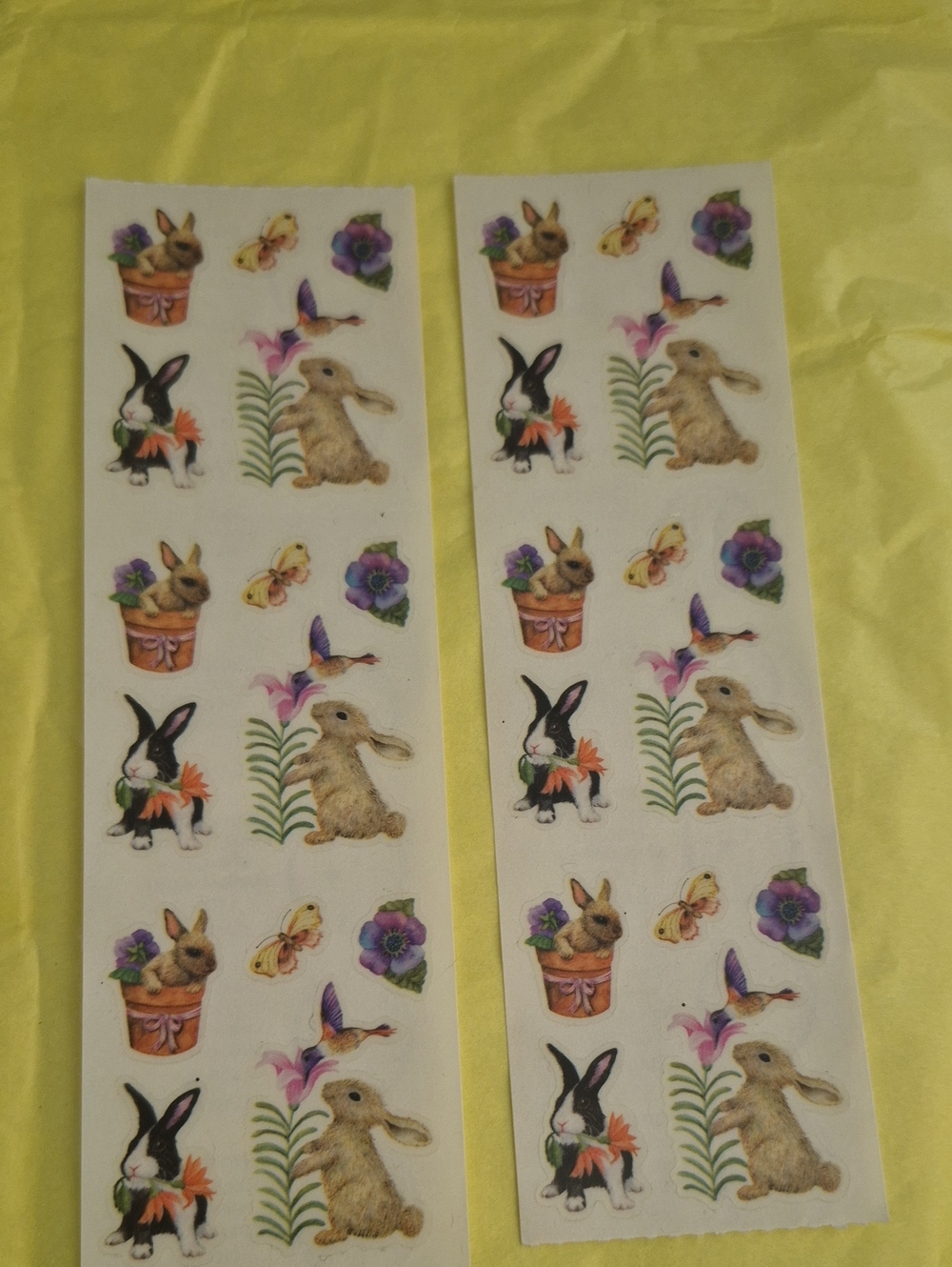 Hobby's Daydream Bunny and Floral Sticker Sheets - Cream